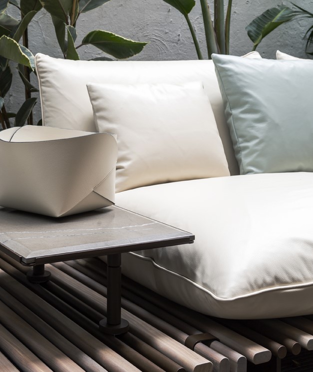 Milan Design Week Diorama Terrace Studioart City Outdoor Leather Cushions Crop